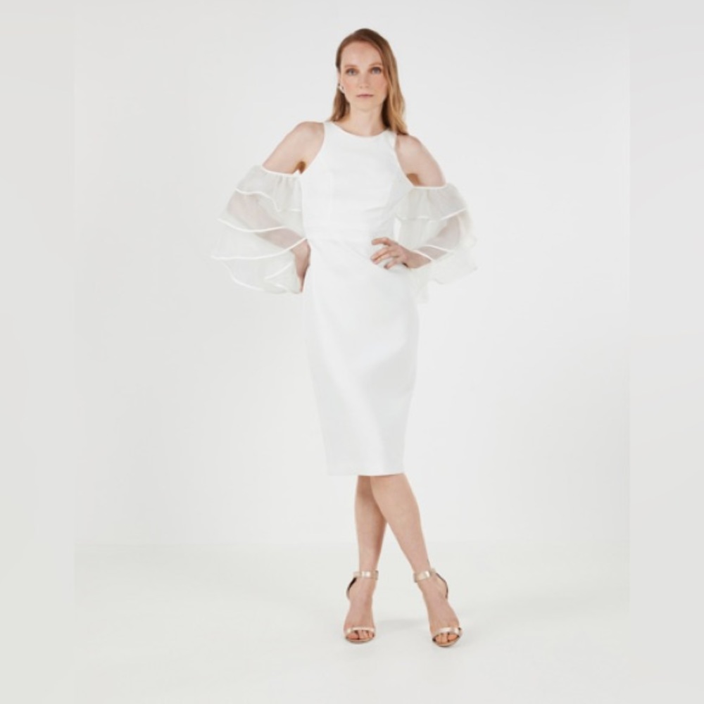 BCBGMaxAzria Russell Midi Dress Gardenia 4
